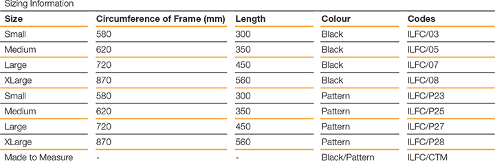 Ilizarov Frame Cover Size Guide v2