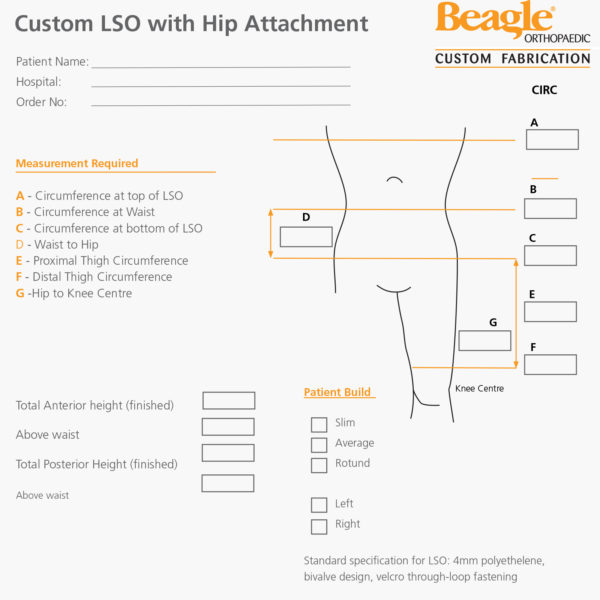 Custom LSO with hip attachment | Custom LSO,Hip,Control,Lumbar,Sacral
